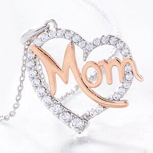 Mom Heart Necklace, Charmed Aroma Mothers Day Necklace Collection